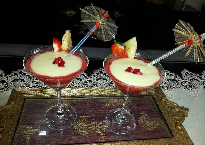 Steps to Prepare Homemade Pinacolada and strawberries mocktail