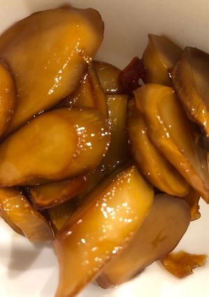 Hình của món Nấm đùi gà rim chua ngọt.