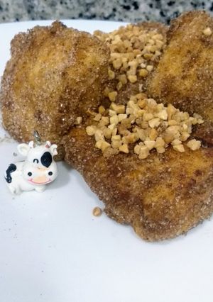 Una foto de Leche frita almendrada