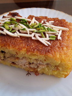 عکسی از دستور ته چين مرغ