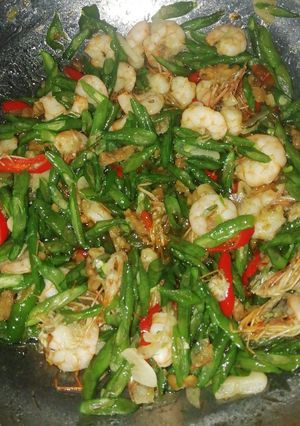 Foto resep Udang kacang panjang