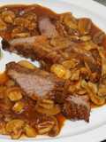 Plateada con salsa de champiñones al merlot