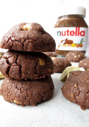 A picture of Nutella and White Chocolate Cookies.