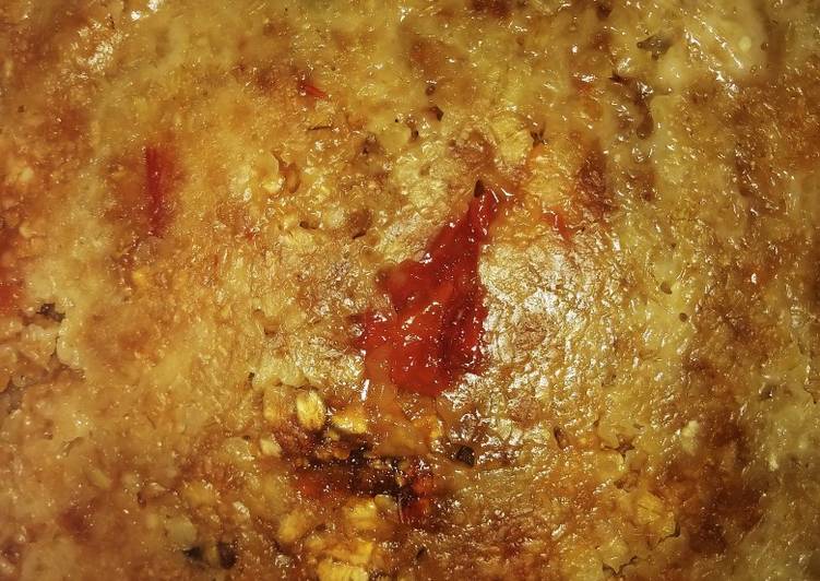 Pudín rápido vegano de avena, mermelada y pasas microondas 😋😌