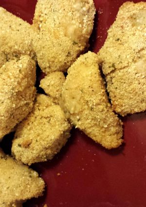 A picture of Baked chicken nuggets.