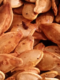 A picture of Salt and Pepper Roasted Pumpkin Seeds.