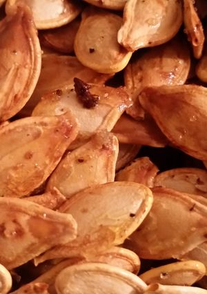 A picture of Salt and Pepper Roasted Pumpkin Seeds.