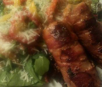 Fresh, Cooking Recipe Bacon Wrapped Stuffed Sausages Savory Delicious