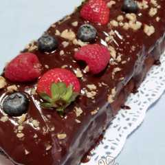 A picture of Pastel de chocolate sin harinas ni azúcar.
