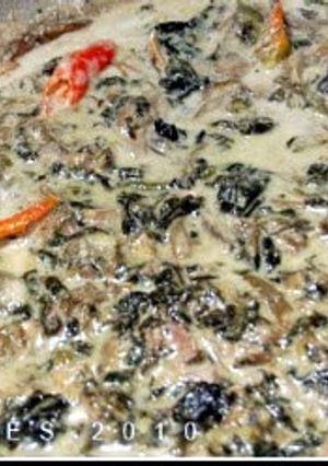 A picture of Bulusan Laing/Pangat na Gabi (Taro Stew).