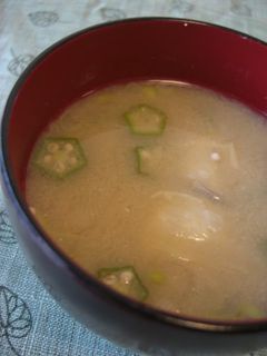 A picture of Our Family's Favorite Miso Soup With Okra.