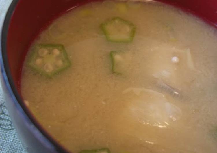 How to Prepare Recipe of Our Family&#39;s Favorite Miso Soup With Okra