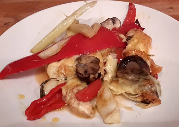 Recipe of Quick Sig&#39;s Oven Roasted Fennel, Peppers and Mushrooms with Cheese