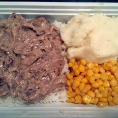 A picture of Smothered Steak in Creamy Mushroom Gravy.
