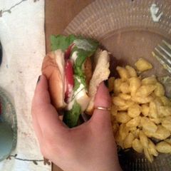 A picture of Buffalo chicken burgers.