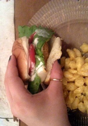 A picture of Buffalo chicken burgers.