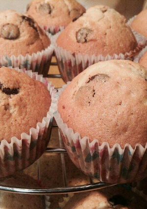 Una foto de Magdalenas con pepitas de chocolate