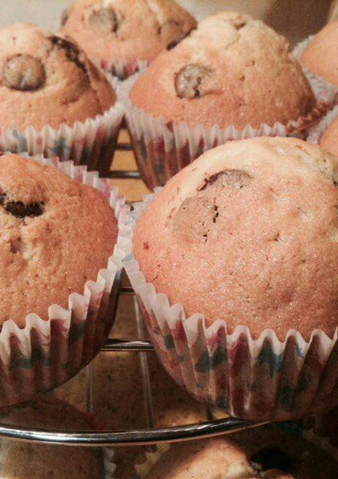 Una foto de Magdalenas con pepitas de chocolate