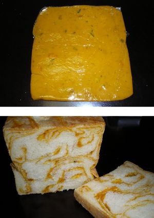 A picture of Easy Kabocha Squash Marbled Bread.