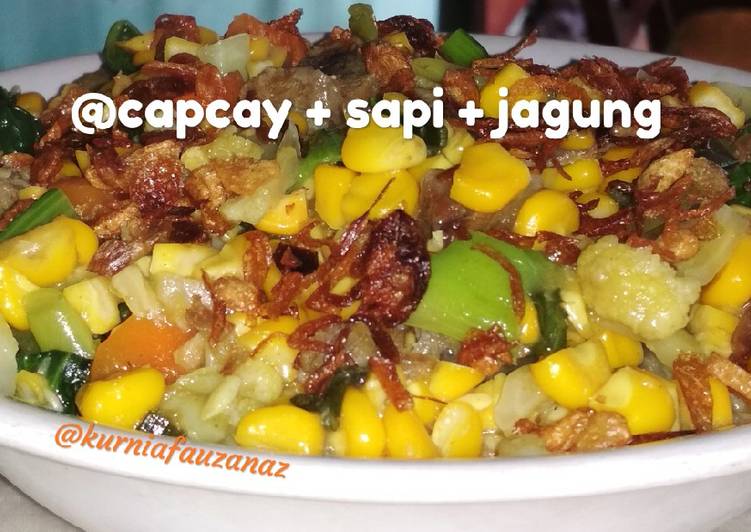 Resep Capcay + sapi + jagung Lezat