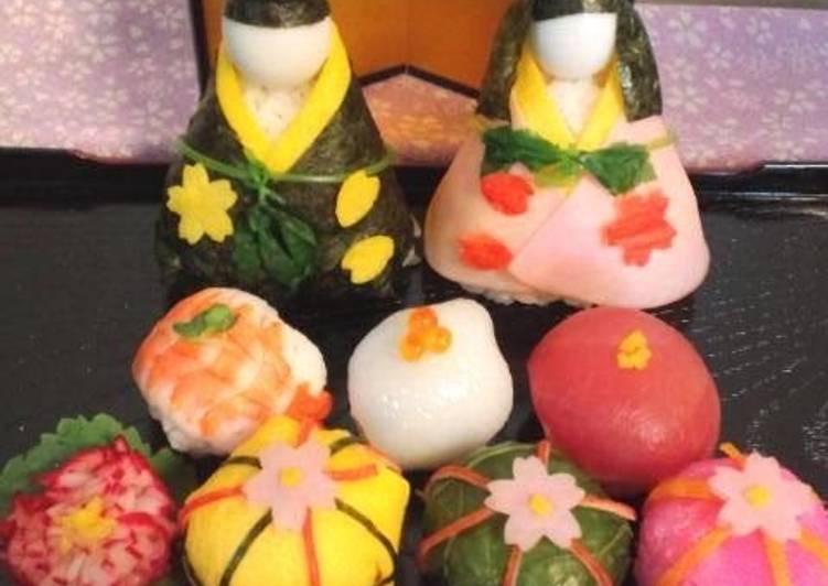 How to Make Favorite Hina Matsuri Sushi Hina Dolls and Temari Sushi