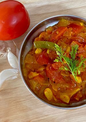 A picture of Tomato Garlic Sabji.