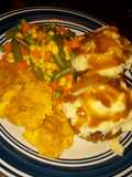 Cupcake meatloaf, veggies n fried plantains