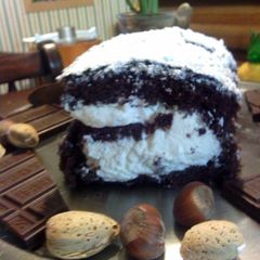 A picture of chocolate cake roll.
