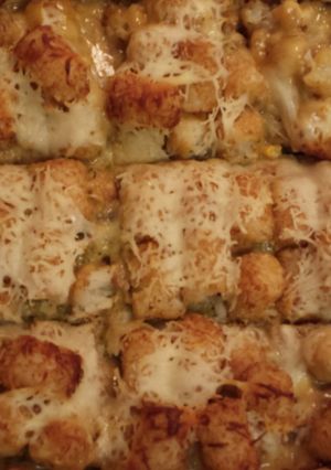 A picture of Tater Tot Casserole With A Twist.