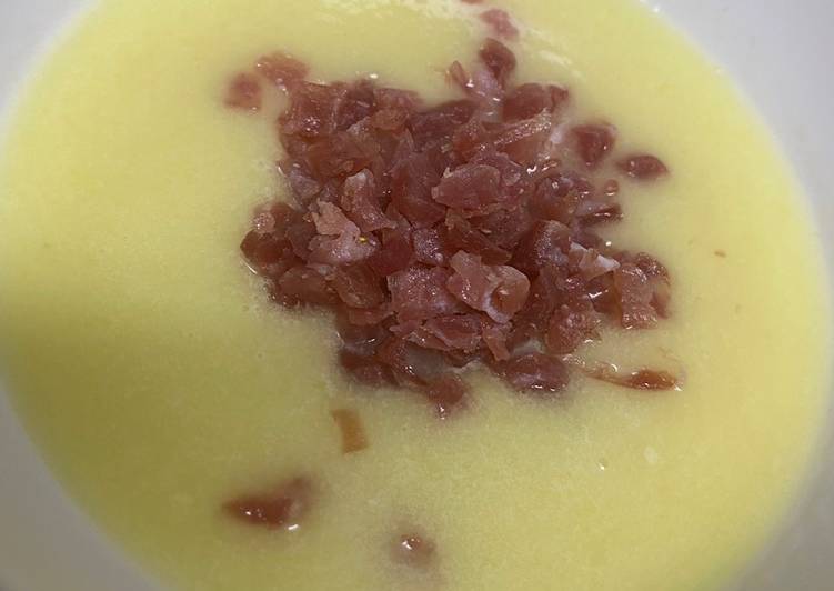 Sopa de melón con jamón salado con el robot (Lidl) monsieur cuisine plus