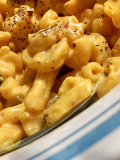 A picture of NO MILK Cheater Mac n Cheese.