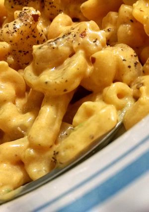 A picture of NO MILK Cheater Mac n Cheese.