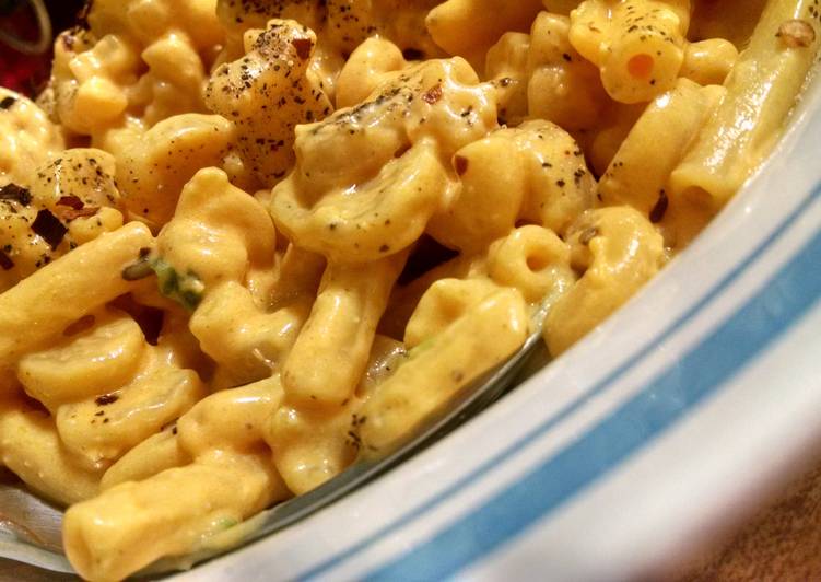 Recipe: Appetizing NO MILK Cheater Mac n Cheese