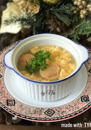 Foto resep Egg Drop Soup with Scallop #ketopad_CP_telur