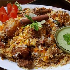 A picture of Spicy Mutton Biryani.