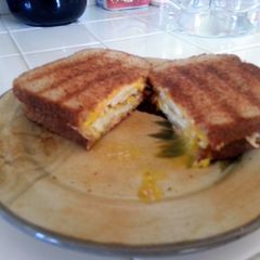 A picture of Monster Ham & Egg breakfast Panini.