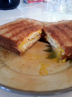 A picture of Monster Ham & Egg breakfast Panini.