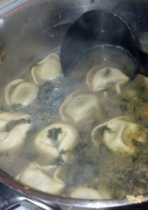 A picture of Best tortellini soup vegetarian.