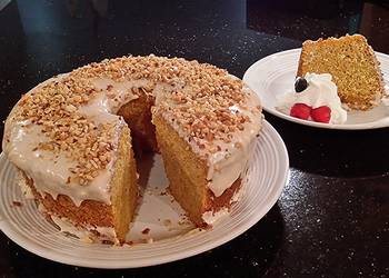 Popular Recipe Carrot Chiffon Cake with Cinnamon Cream Cheese Glaze Delicious Nutritious