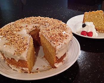 Popular Recipe Carrot Chiffon Cake with Cinnamon Cream Cheese Glaze Delicious Nutritious