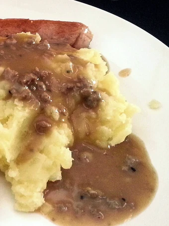 Simple Way Prepare Recipe Mashed Potato with Gravy Sauce (in english &amp; bahasa) that is Delicious, Perfect}
