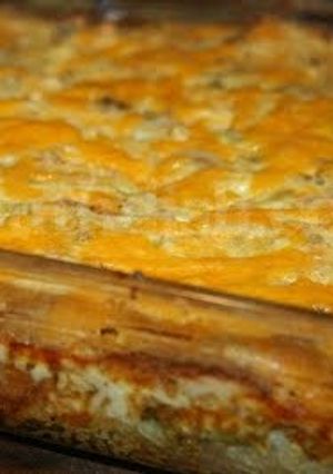 A picture of Cheesy chicken & rice.