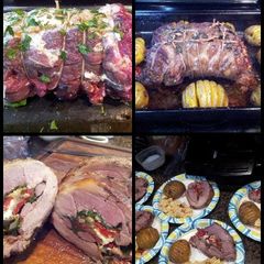 A picture of Stuffed leg of lamb.
