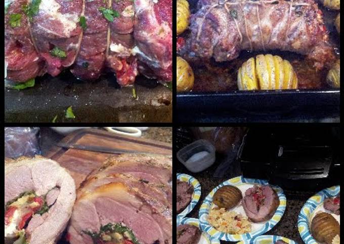 Step-by-Step Guide to Prepare Super Quick Homemade Stuffed leg of lamb ...