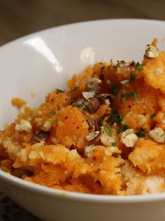 Une photo de Purée de Patate douce aux éclats de Noisette
