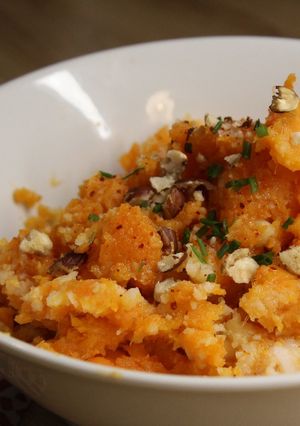 Une photo de Purée de Patate douce aux éclats de Noisette