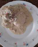 Pechugas de pollo en salsa de champis y bacon