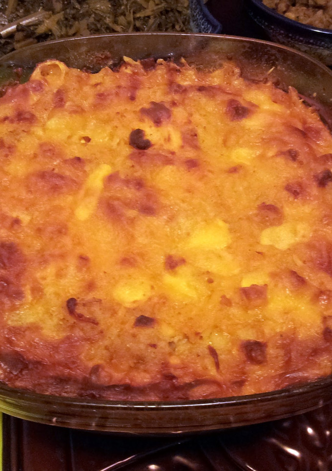 A picture of Cheesy Mac and Cheese (without the mess).