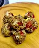 Air fried peppadews stuffed with cream cheese