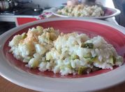 Una foto de risotto zapallito italiano